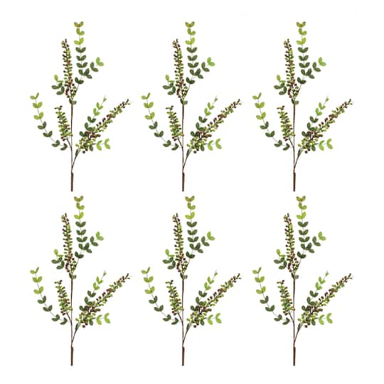 32" Variegated Red Berry Foliage Sprays, 6ct.
